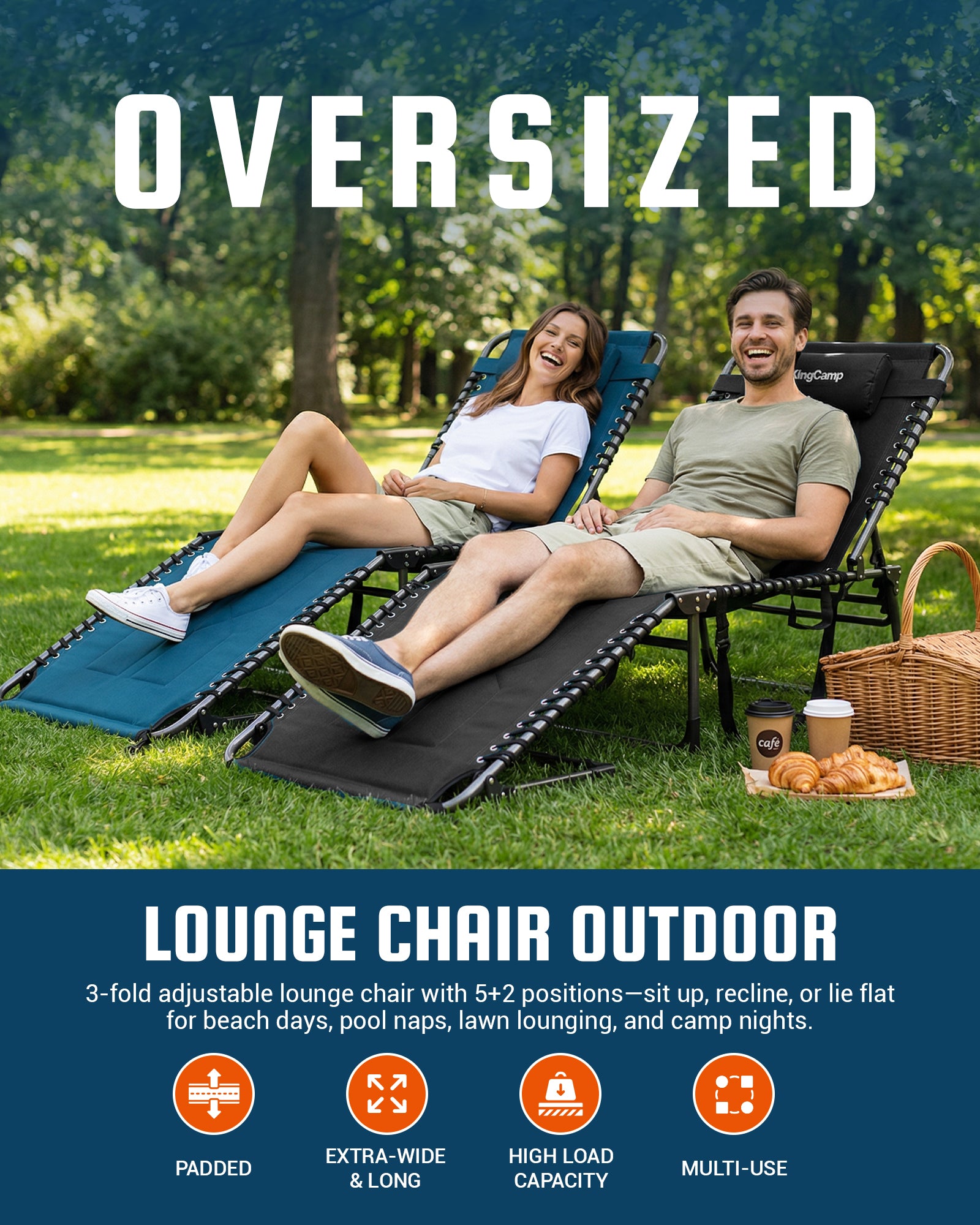 KingCamp Magnolia B40 Oversized Padded Lounge Chair