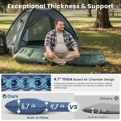 KingCamp DELUXE 12 Air Mattress with Built-in Foot Pump