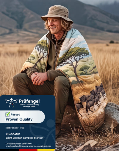 KingCamp SMART 150 XL Lightweight Camping Blanket – Prism / Canoe / Savan