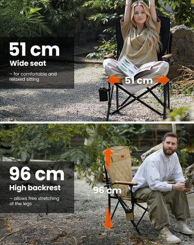 KingCamp GUAVA Padded High Back Folding Chair