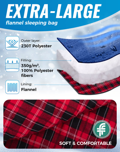 KingCamp Plus Size 3-4 Season Sleeping Bag