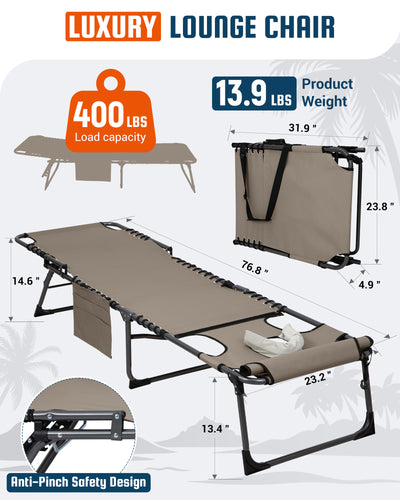 KingCamp MAGNOLIA B60 Backpack Chaise Lounge with Face Hole