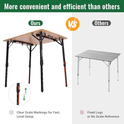 KingCamp BamAura 8060 Bamboo Folding Table 31x24