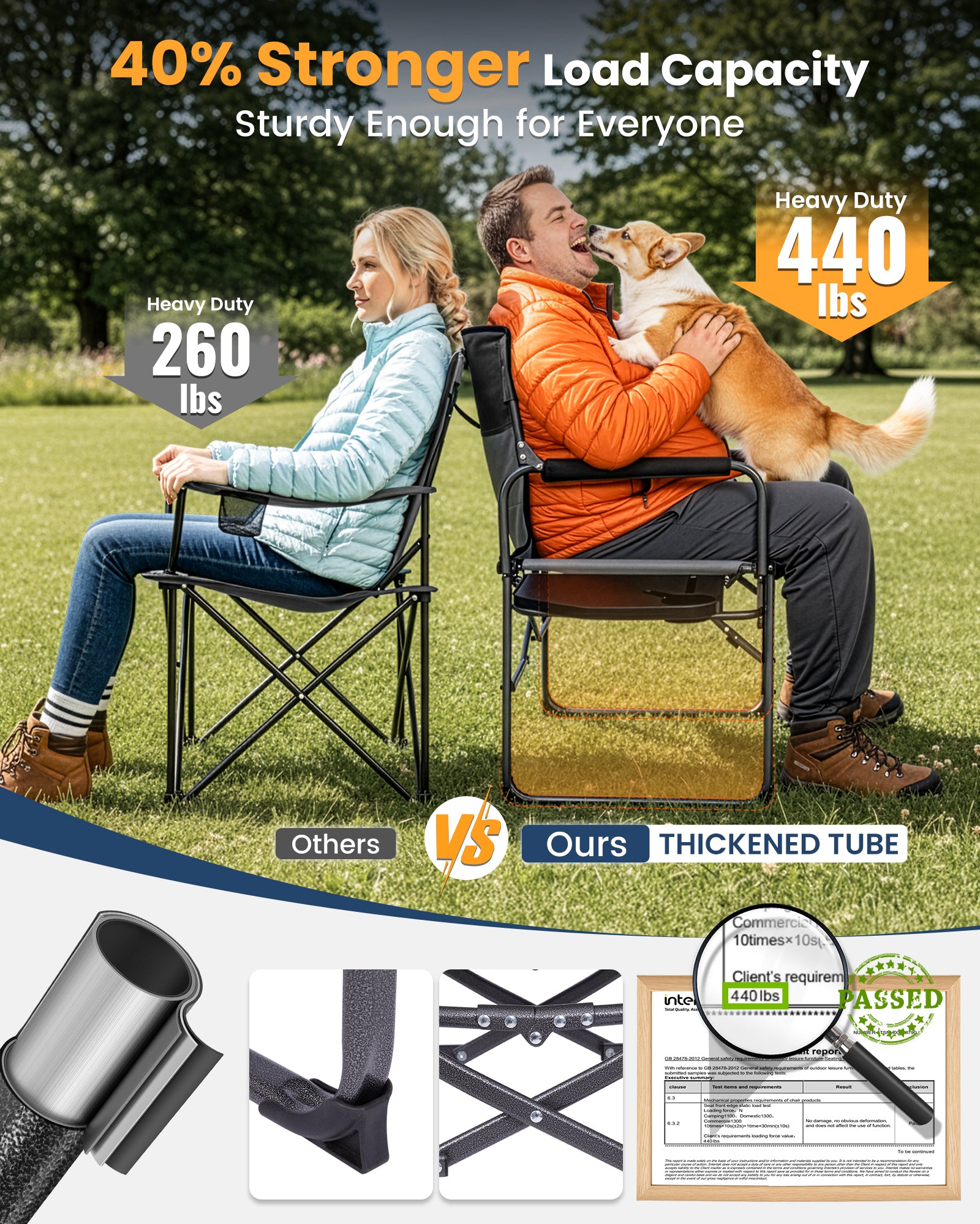 KingCamp Oversized Director Chair With Side Table