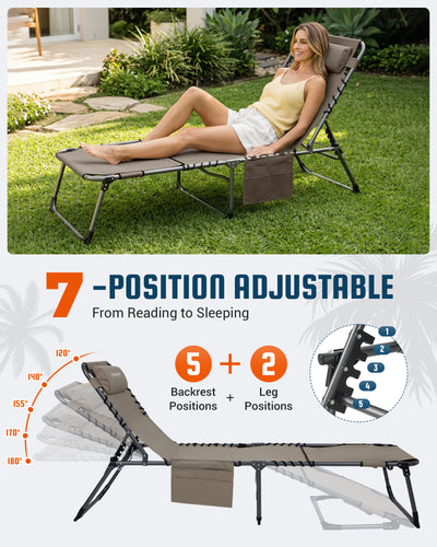 KingCamp MAGNOLIA B60 Backpack Chaise Lounge with Face Hole