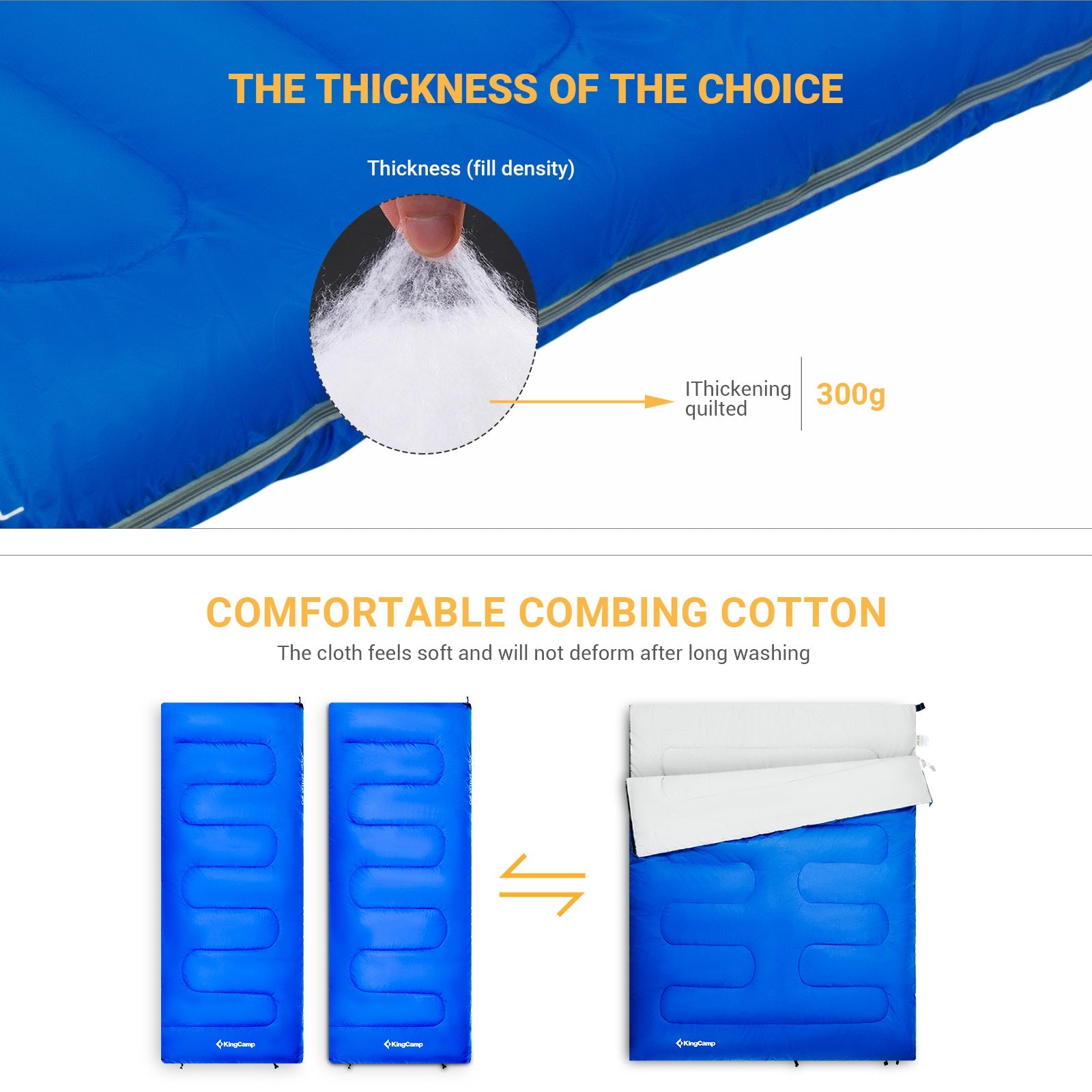 KingCamp OXYGEN 300L Envelope Sleeping Bag