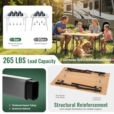 KingCamp BamAura 10065 Bamboo Folding Table 40x26