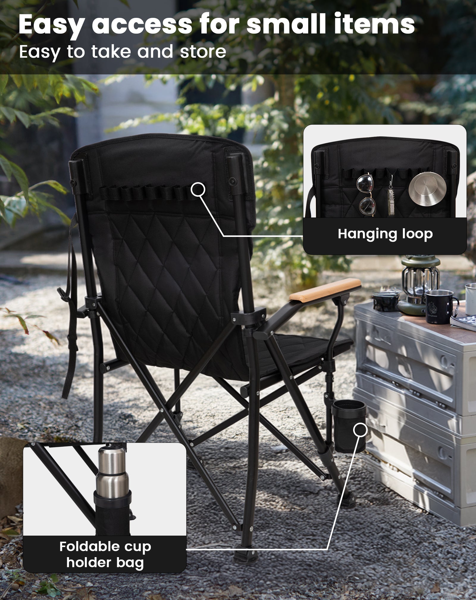 KingCamp GUAVA Padded High Back Folding Chair