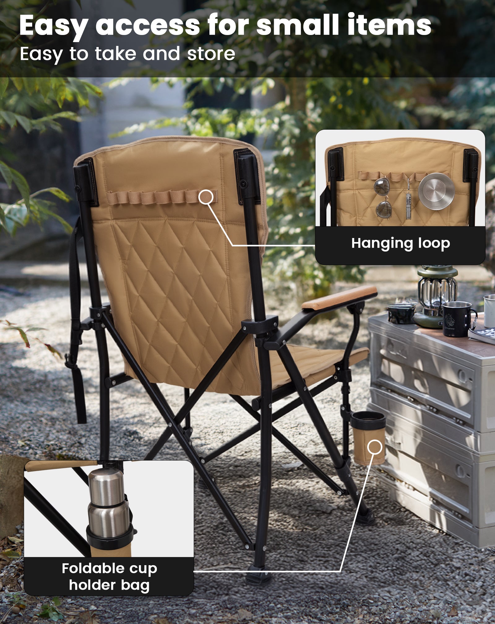 KingCamp GUAVA Padded High Back Folding Chair