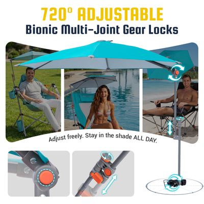 HoverShade Portable 360° Adjustable Clip-on Umbrella