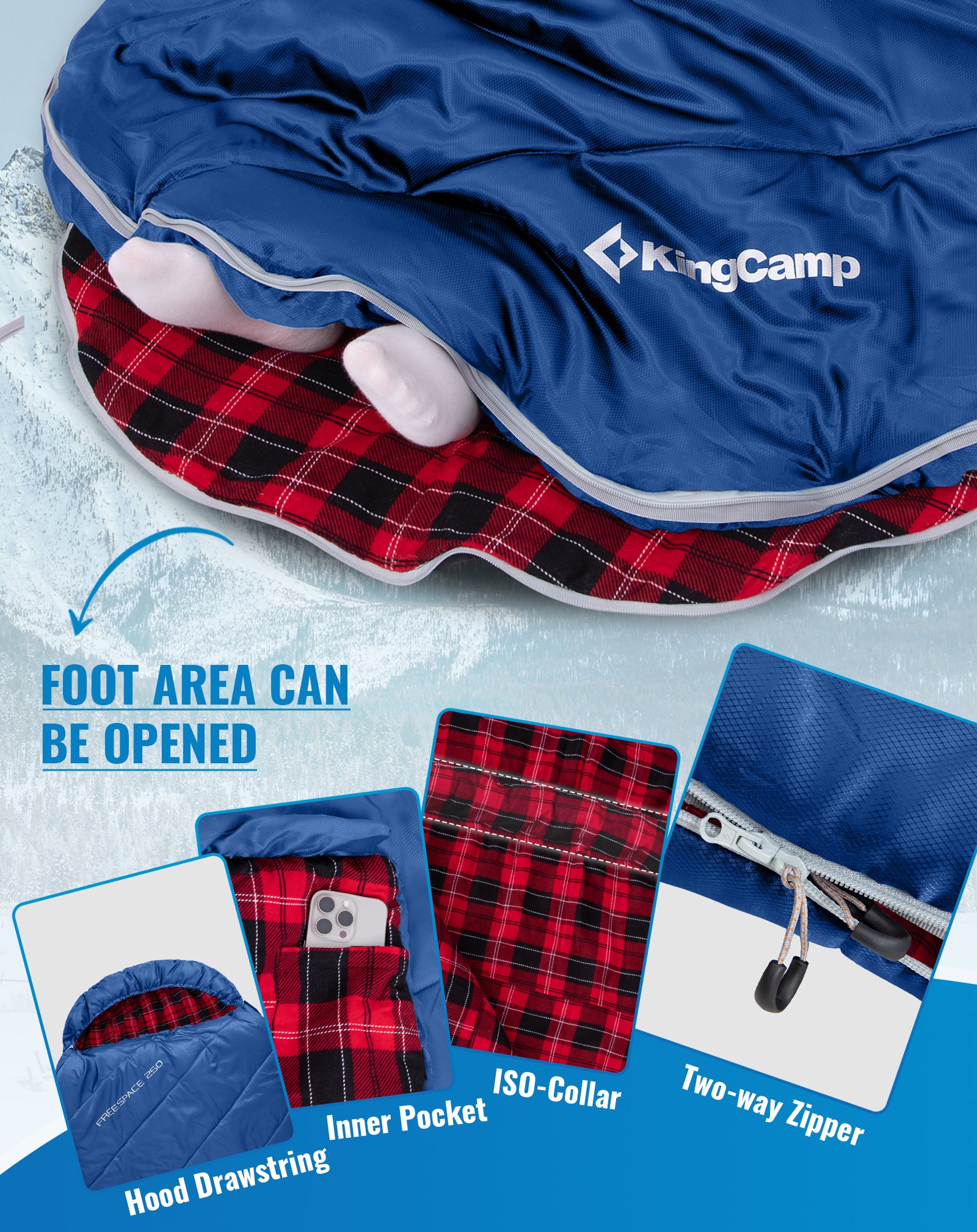 KingCamp Plus Size 3-4 Season Sleeping Bag