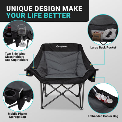 KingCamp CANNA C10 PLUS Oversized Padded Camping Chair