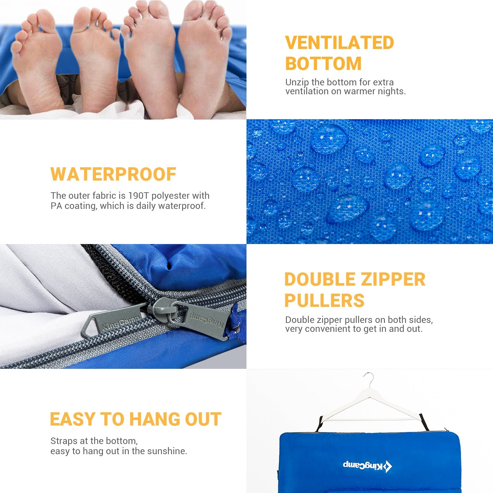 KingCamp OXYGEN 300L Envelope Sleeping Bag