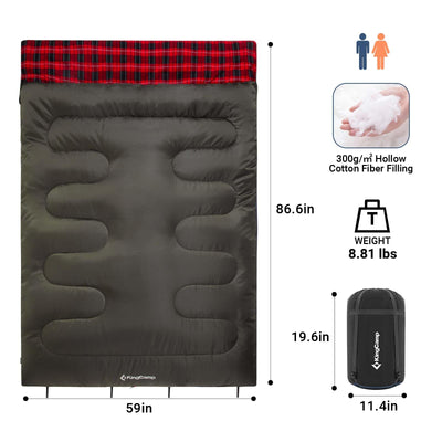 KingCamp SNOWFLAKE 300D Double Flannel Sleeping Bag