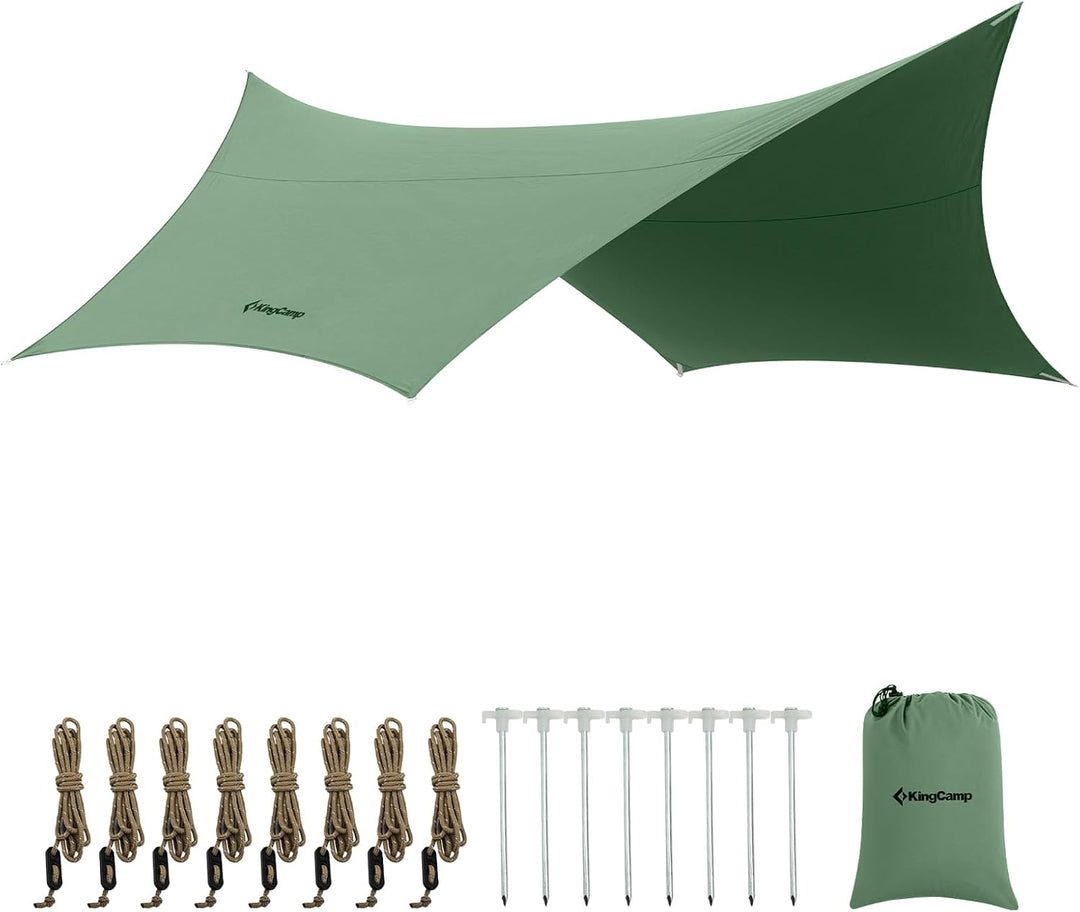 KingCamp Hexagonal Large Camping Tent Tarp GREEN