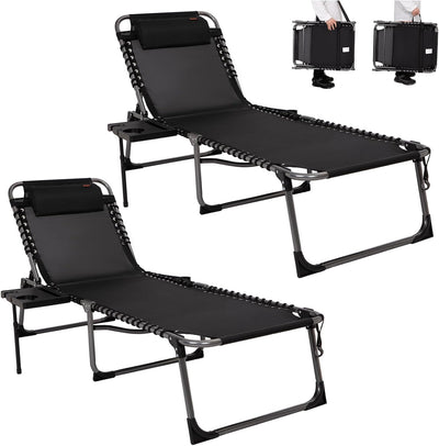 KingCamp WILLOW C20 Lounge Chair with Table Attached