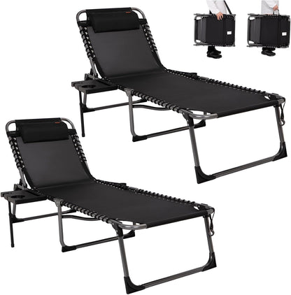 KingCamp WILLOW C20 Lounge Chair with Table Attached