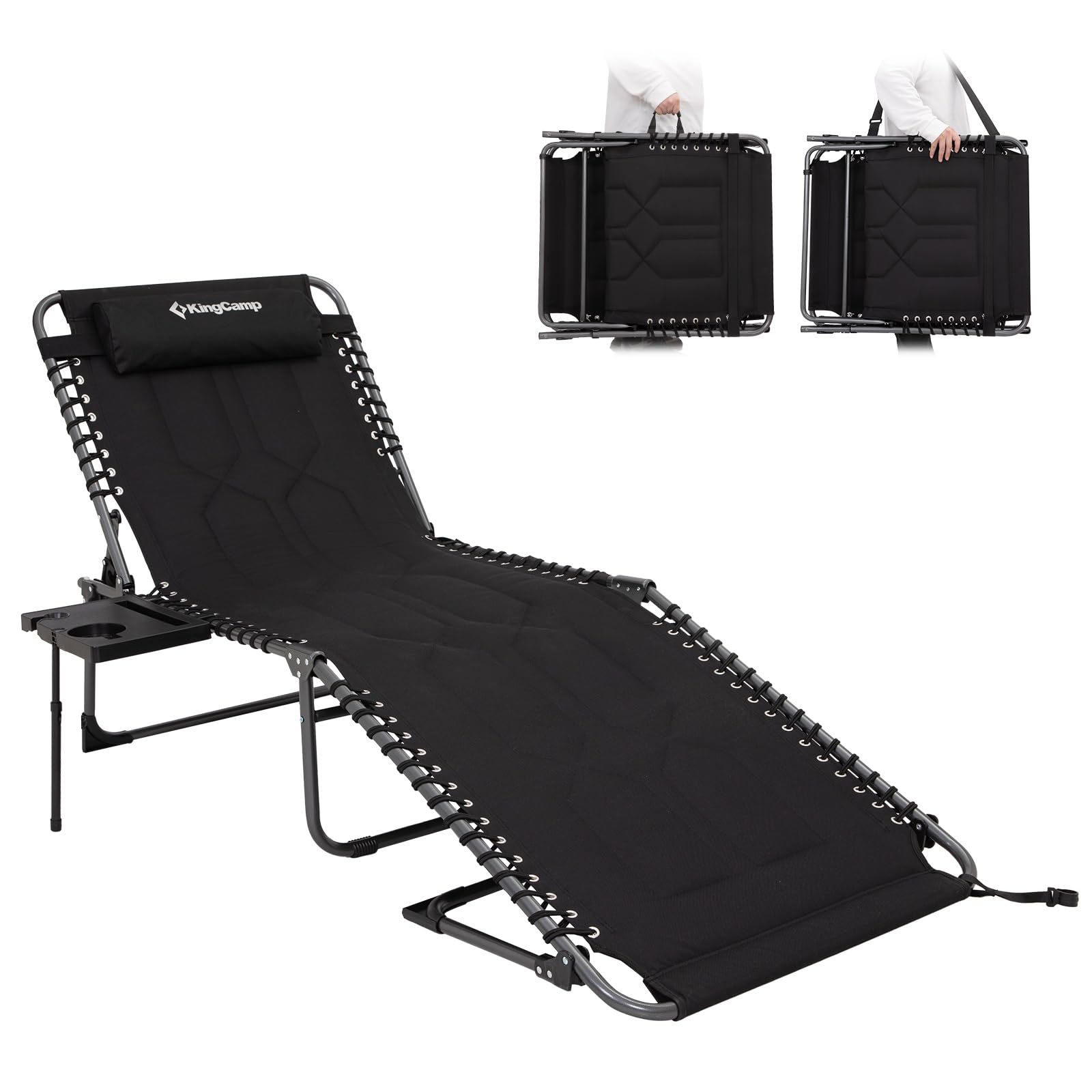 KingCamp WILLOW C30 Oversize Folding Lounge Chair with Side Table