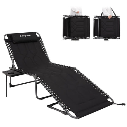 KingCamp WILLOW C30 Oversize Folding Lounge Chair with Side Table