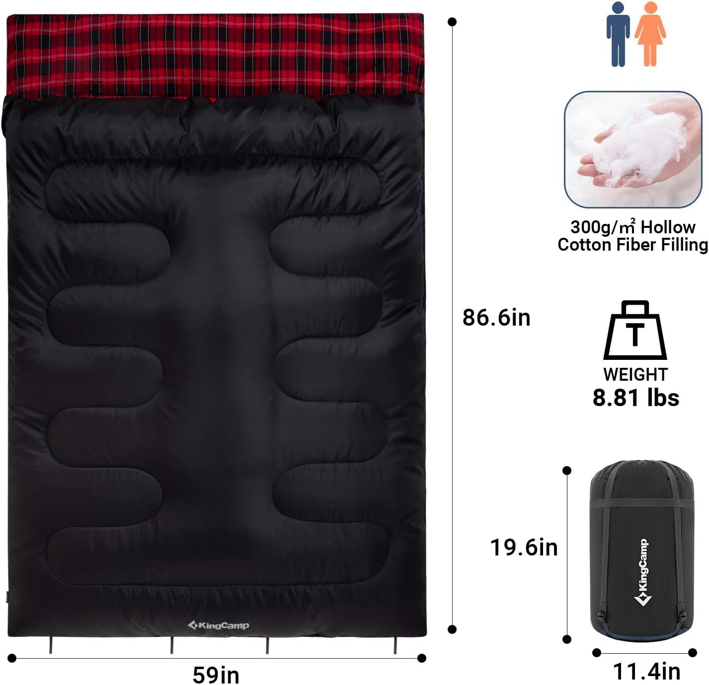 KingCamp 3 Season Double Sleeping Bag