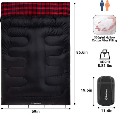 KingCamp SNOWFLAKE 300D Double Flannel Sleeping Bag