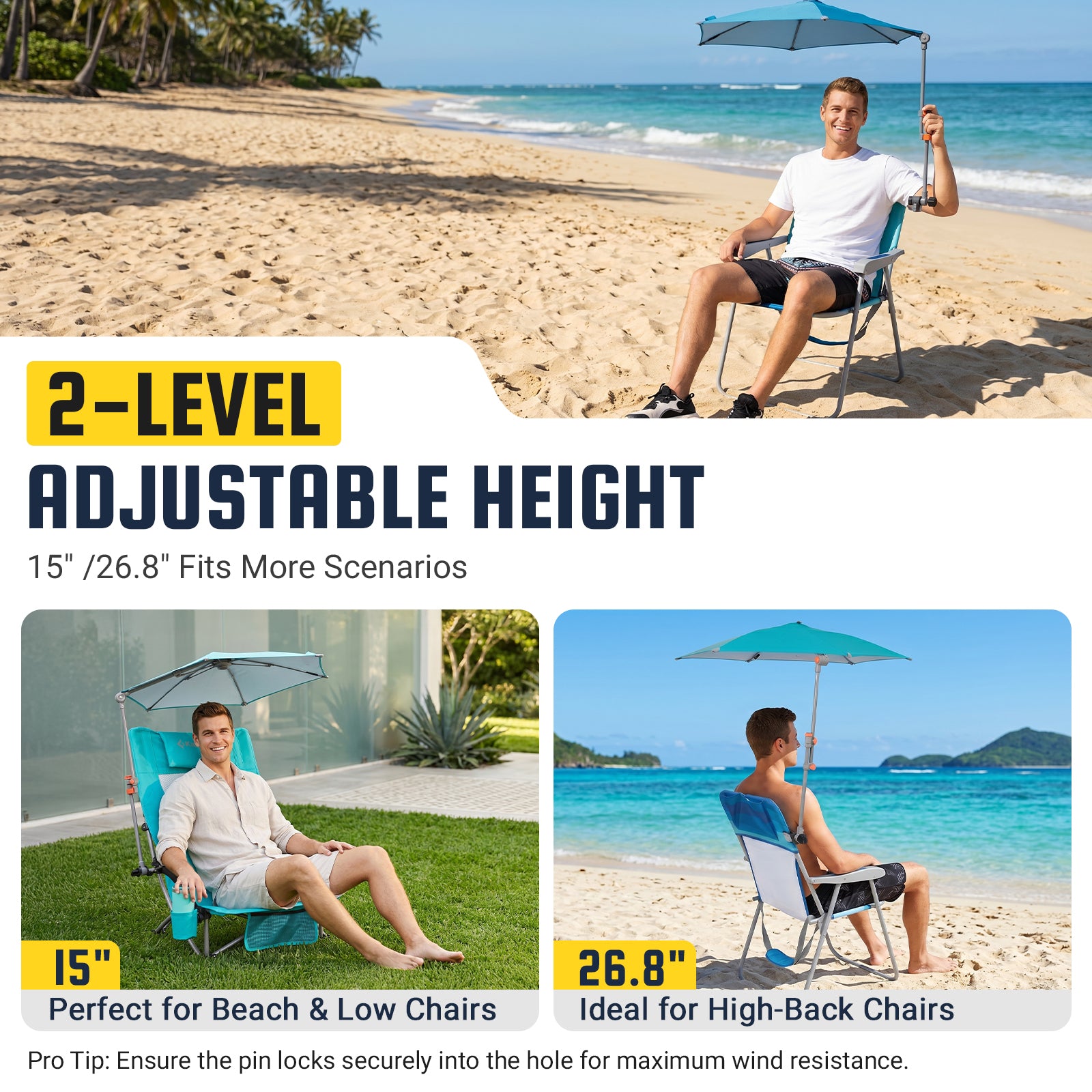 HoverShade Portable 360° Adjustable Clip-on Umbrella