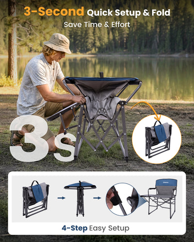 KingCamp Oversized Director Chair With Side Table
