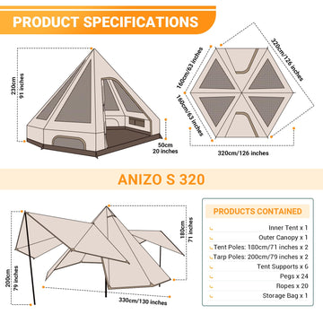 KingCamp ANIZO S 320 Double Layered Teepee Tent – KingCamp Outdoors