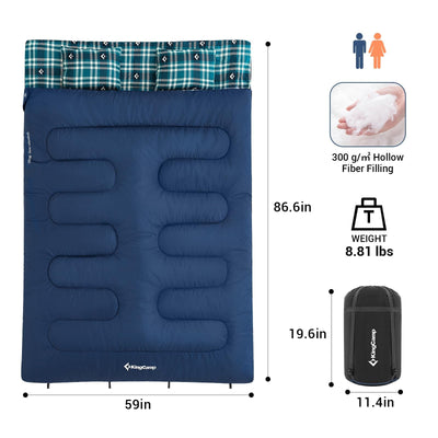 KingCamp SNOWFLAKE 300D Double Flannel Sleeping Bag