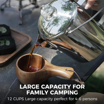 KingCamp 12-Cup Stainless Steel Camping Coffee Percolator
