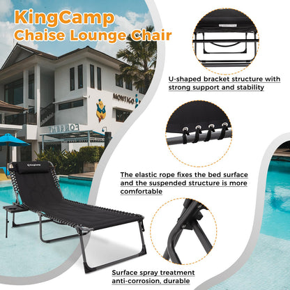 KingCamp WILLOW C30 Oversize Folding Lounge Chair with Side Table