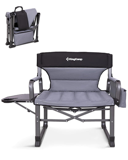 KingCamp XXL Folding Padded Director's Chair with Side Table