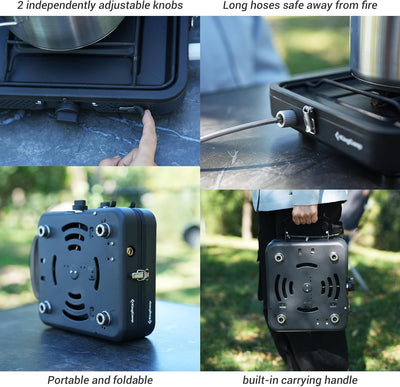 KingCamp 2 Burner Propylene Butane Camping Stove