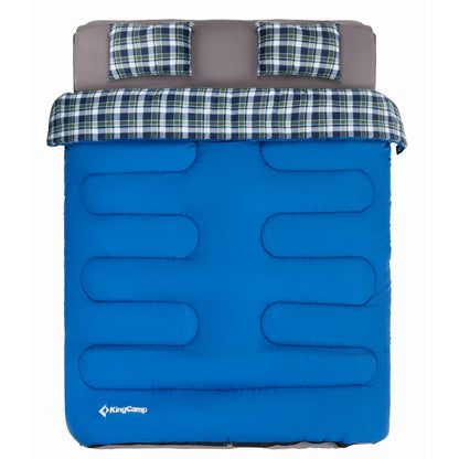 KingCamp Airbed Fitted Double Sleeping Bag with Sheet & Pillows