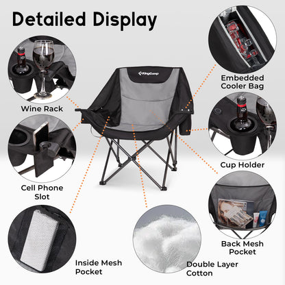 KingCamp CANNA C10 PLUS Heated Padded Camping Chair