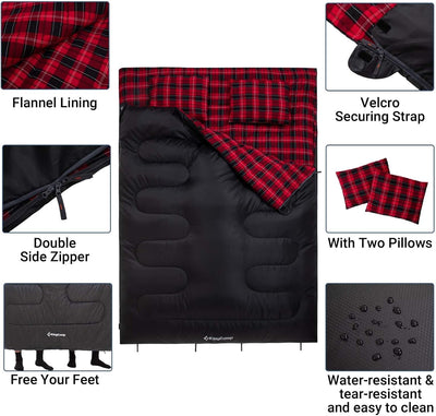 KingCamp SNOWFLAKE 300D Double Flannel Sleeping Bag