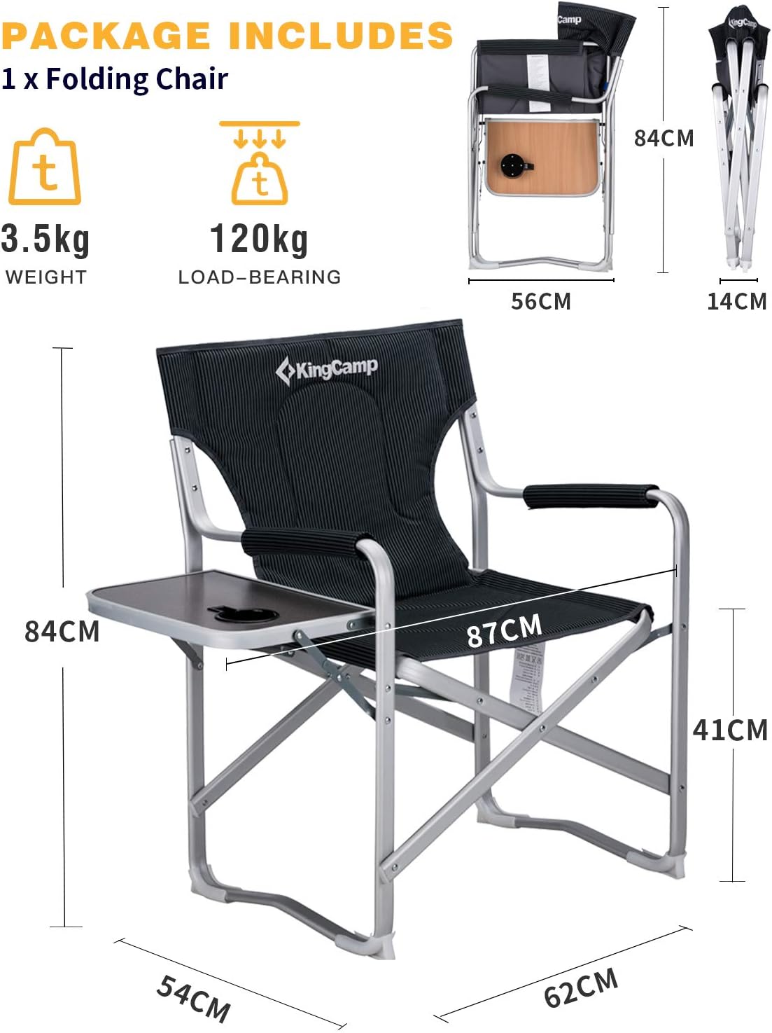 KingCamp Timeless Aluminum Tube Camping Chair | Lifetime Warranty
