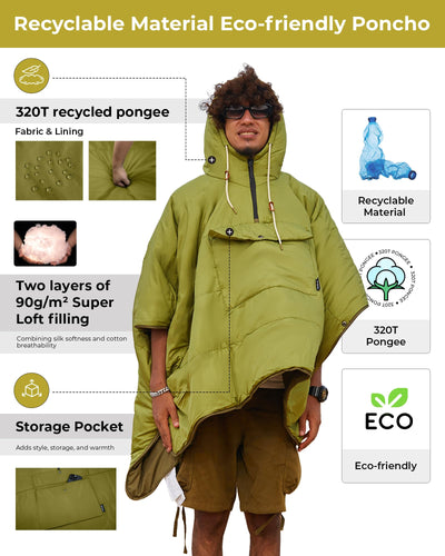 KingCamp MURANO 180 Hooded Outdoor Poncho Blanket | BOGO