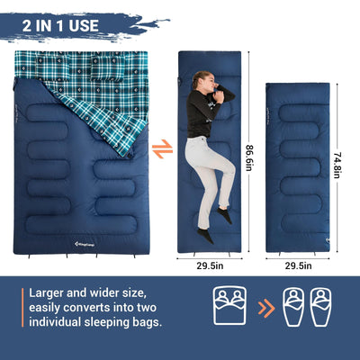 KingCamp SNOWFLAKE 300D Double Flannel Sleeping Bag