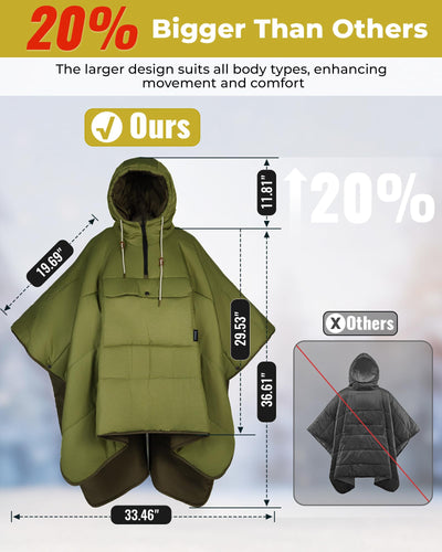 KingCamp MURANO 180 Hooded Outdoor Poncho Blanket | BOGO