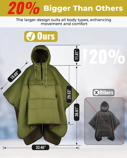 KingCamp MURANO 180 Hooded Outdoor Poncho Blanket
