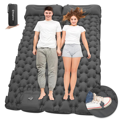 KingCamp COMFORT DUO 9 Double Air Pad with Built-in Foot Pump and Pillow