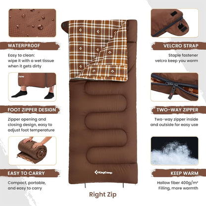 KingCamp Cotton Flannel 3 Season Sleeping Bags