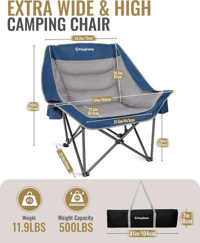 KingCamp CANNA C10 PLUS Oversized Padded Camping Chair