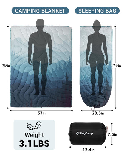 KingCamp Printed Sherpa Fleece Camping Blanket