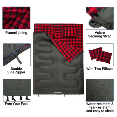 KingCamp SNOWFLAKE 300D Double Flannel Sleeping Bag