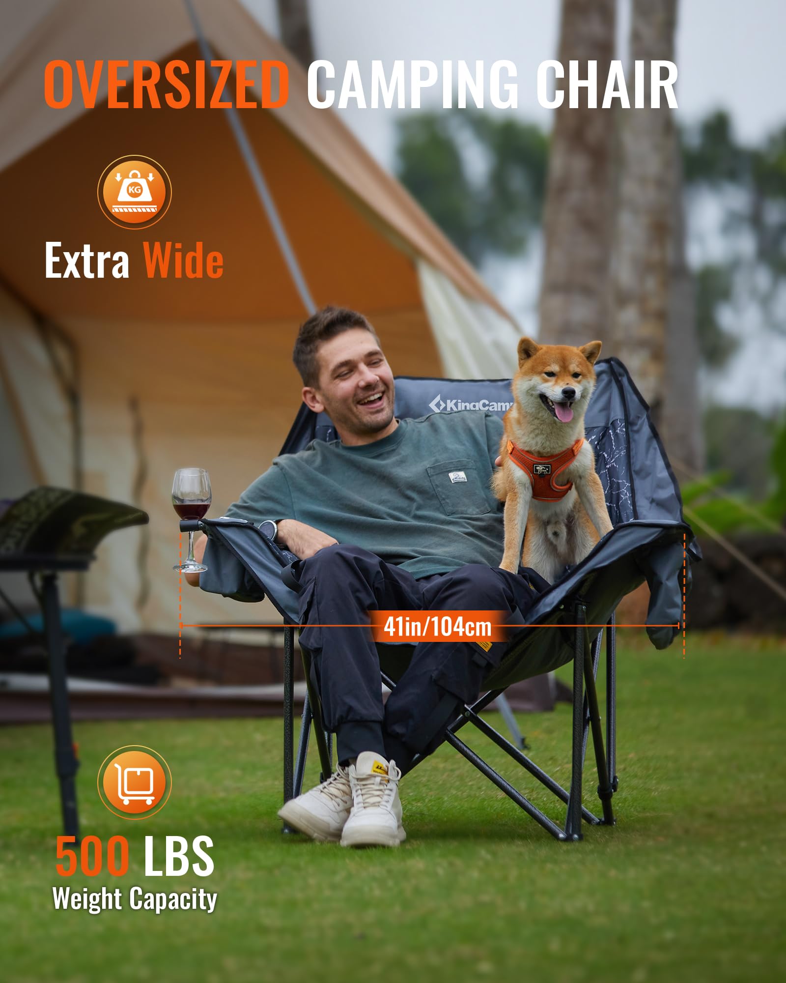KingCamp CANNA C10 PLUS Oversized Padded Camping Chair