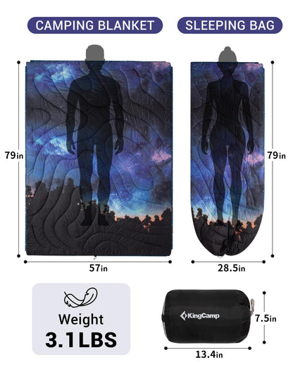 KingCamp Printed Sherpa Fleece Camping Blanket