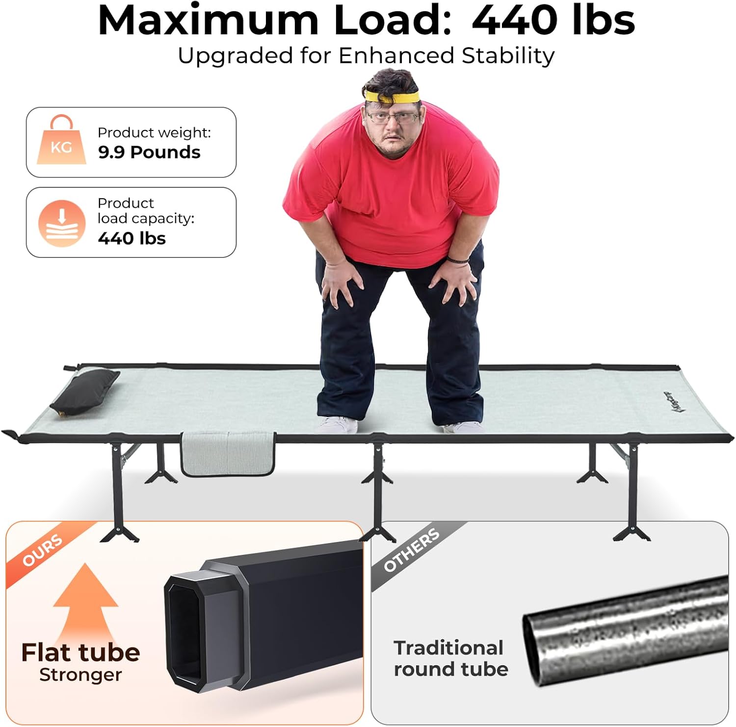 KingCamp SEQUOIA Extra Long Portable Camping Bed Cot
