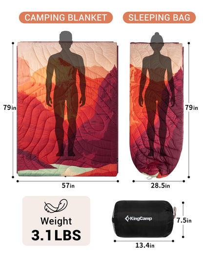 KingCamp Printed Sherpa Fleece Camping Blanket